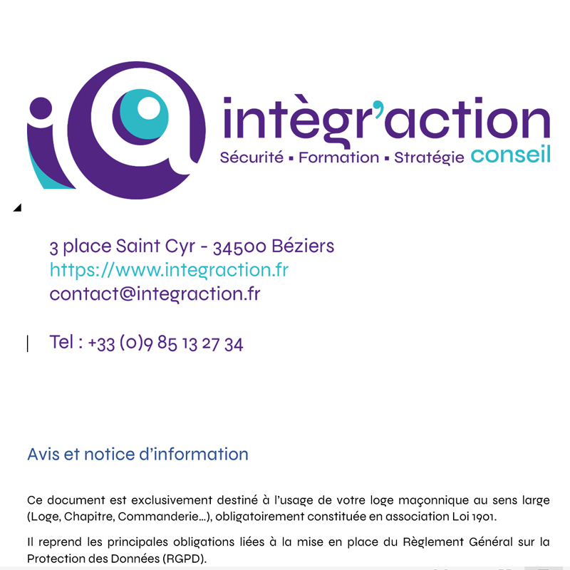 Registre des traitements pour associations fraternelles.